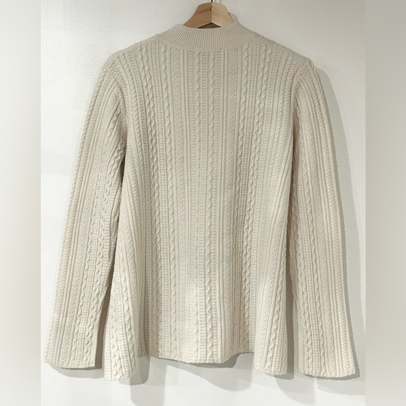 Theory Friselle Plumose Wool Blend Mock Neck Sweater in Cream L - Picture 5 of 7